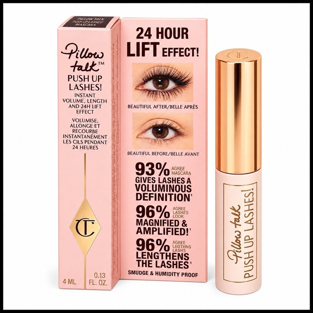 Charlotte Tilbury Pillow Talk Push Up Lashes Mascara Super Black Big Travel Size
